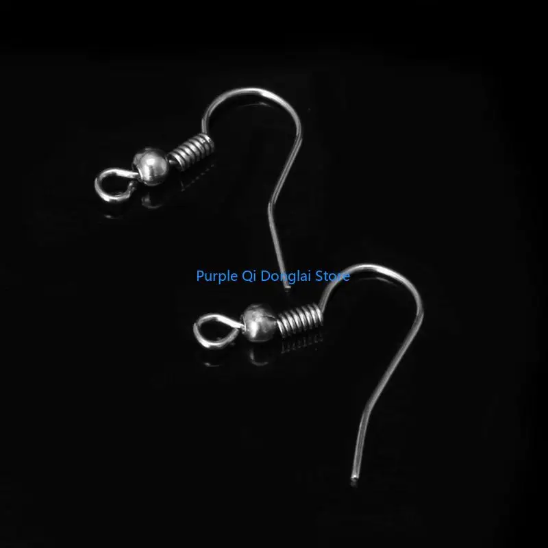 L21E 100 Pcs Earring Hooks Hypo-Allergenic Silver Plated Steel Ear Wires