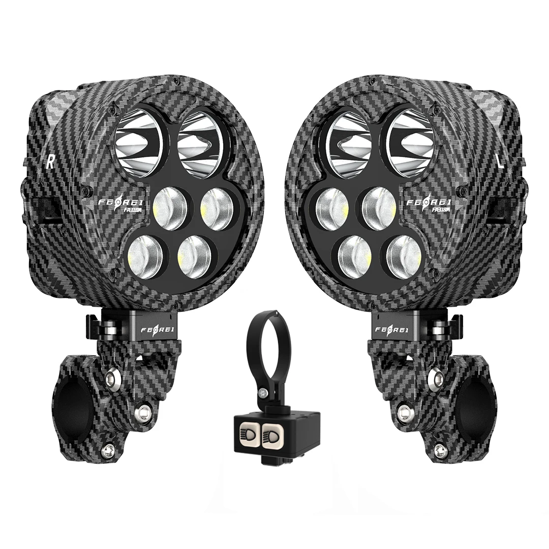 Professional LED car driving light, wireless remote control TYPE-C interface, patented double-sided light IPX8 530m