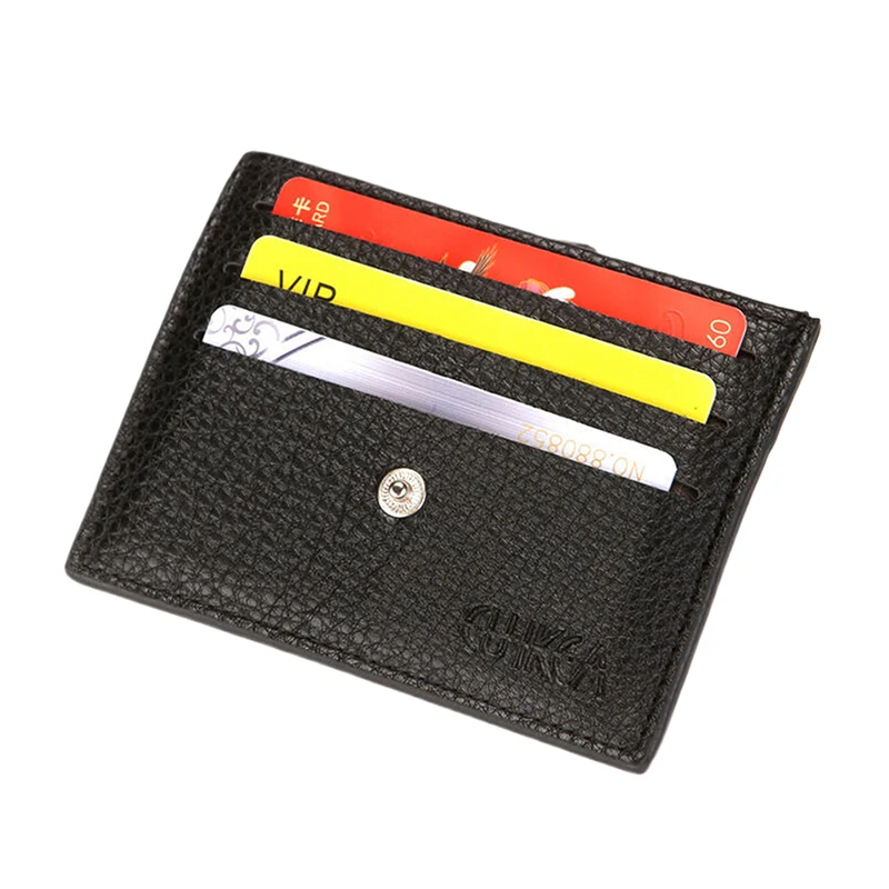 Men's PU Wallet, Credit Card Holder, Pebbled Buckle Wallet, Business Card Holder, ID Card Wallet