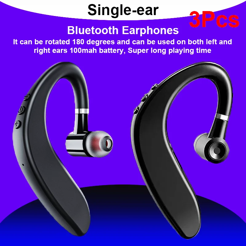 

3pcs Bluetooth 5.3 Headphone Wireless Ear-Hook Earphone HiFi Sound HD-Calling Noise Reduction Earbuds Headset For Lenovo Xiaomi