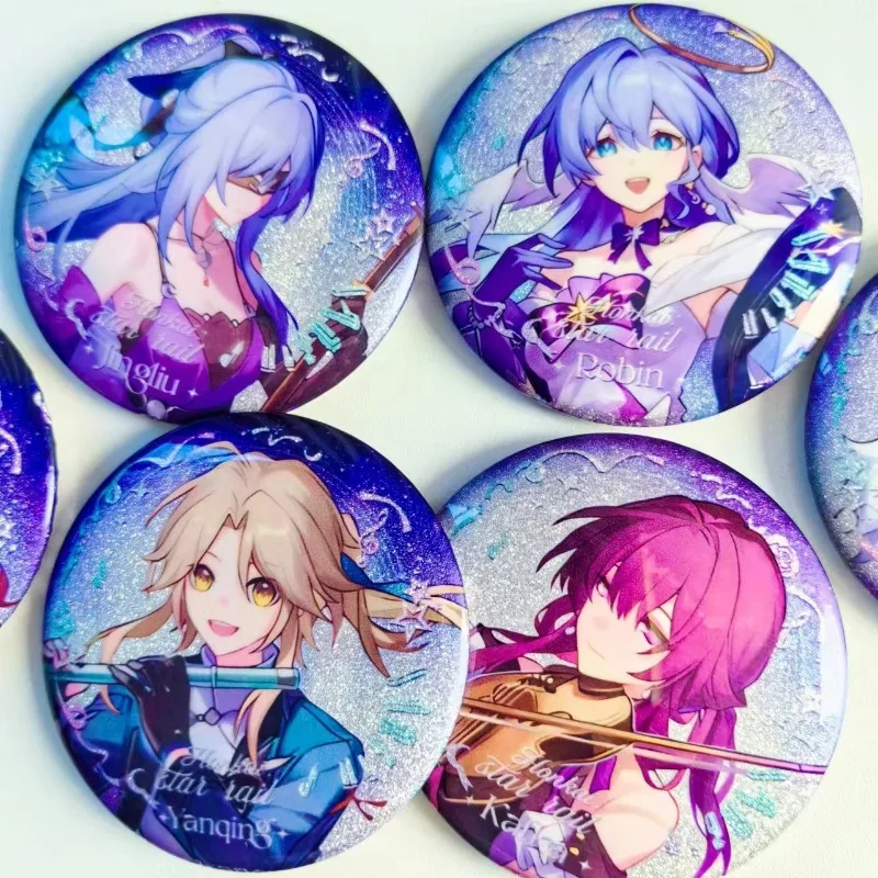 58mm Murata Himeko Bronya Zaychik Kiana Kaslana Star Concert’s Latest Six Man Badge Double Flash Bar Ji Guzi Brooch Peripherals