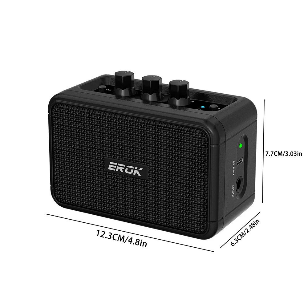 Portable EROK Mini 5W Guitar Amp Bluetooth Clean Overdrive Headphone Jack Home Practice Guitar Amplifier