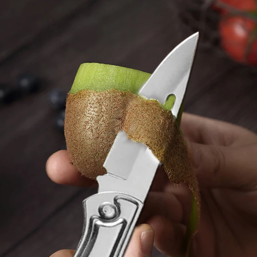 5PCS Pocket Folding Fruit Knife Set Stainless Steel Kitchen Knife with Non-slip Handle for Kitchen Accessories Box Opener