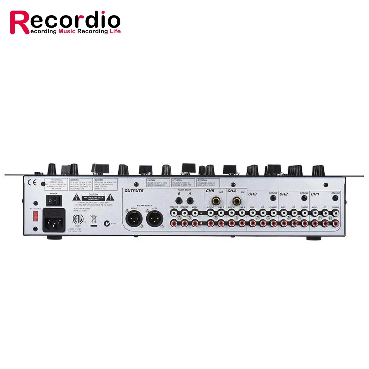 GAX-CM200 DJ Mixer 5 Channel 3 Band EQ Mixing Console for Club Church Stage Performance