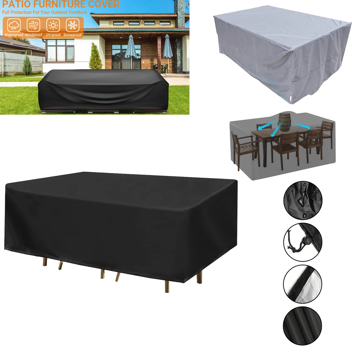 Patio Furniture Covers Are Waterproof, Patio Furniture Outdoor Sofa Sets, Patio Table and Chair Covers in Multiple Sizes