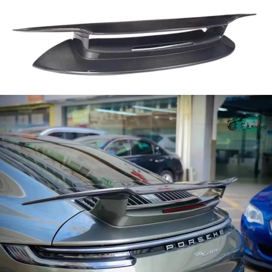 

For Porsche 911 992 Carrera 2019+ carbon fiber Tail fins Rear Trunk Spoiler Guide Wing Rear Wing diverter upgraded body kit