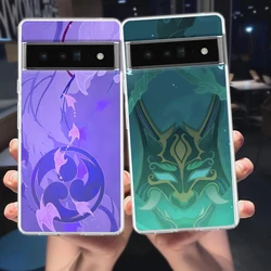 Genshin Impact Logo For Google Pixel 9 8 7 6 Pro Phone Case Soft For Pixel 6A 5 4 5A 4A 3A XL 5G Silicone Shockproof Clear Cover