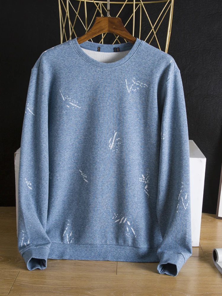 

Модная трикотажная футболка с принтом для мужчин, с длинным рукавом и круглым вырезом, мягкая, повседневная, весенне-осенняя, молодежная, прямого кроя.