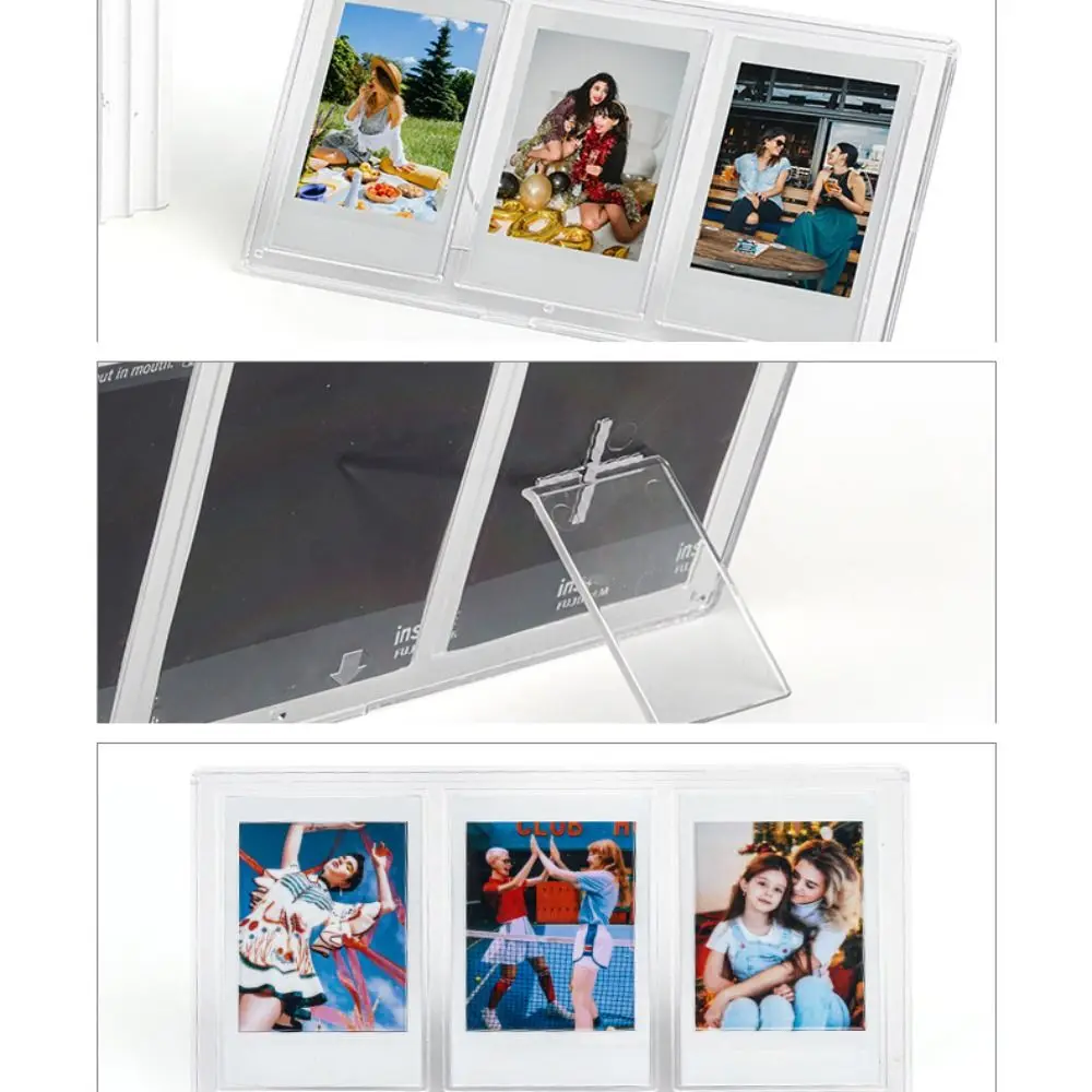 Desktop Decor Vertical Picture Holder 3 inch 3 Slots Photo Frame Photo Table Instant Film Camera For Fujifilm Instax mini