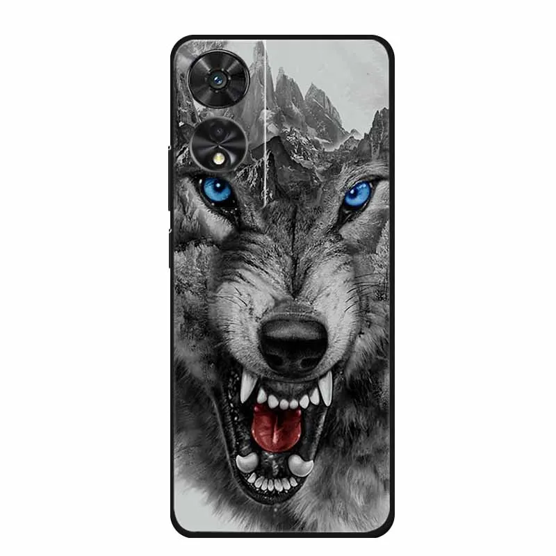 Para TCL 505 Funda de teléfono León Lobo Tigre negro silicona suave Funda trasera Para TCL 505 Funda Para TCL505 Shell
