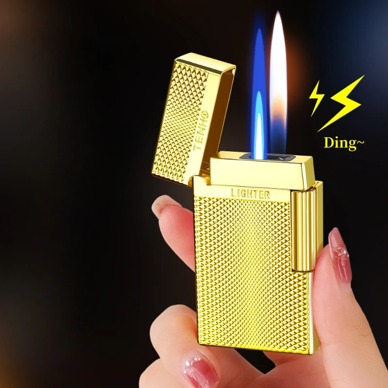 2025 الأكثر مبيعا الاستشعار التحكم الصوتي أخف نفخ أخف المزدوج النار التبديل Langsheng أخف الراقية هدية أداة