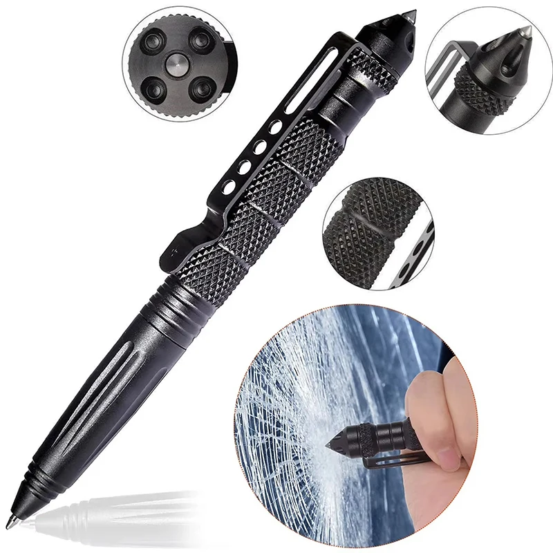 Military Tactical Pen Multifunction Aluminum Alloy Outdoor Camping Security Survival Tactical Tools Emergency Glass Breaker Pen