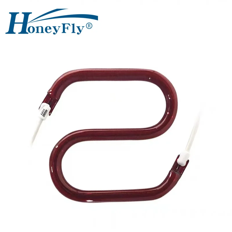 

HoneyFly S-Shape Infrared Halogen Lamp 250W 220V 105mm Electric Heater Lamp Ruby Single Spiral Drying Quartz Tube