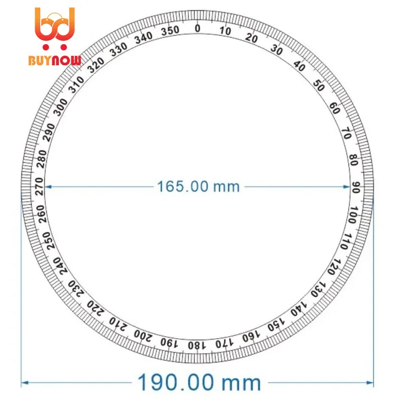 Outer Diameter 190mm Dial Scale Identification Dial Degree Graduated Circle Disk Protractor For Machine Tool Measurement Tools