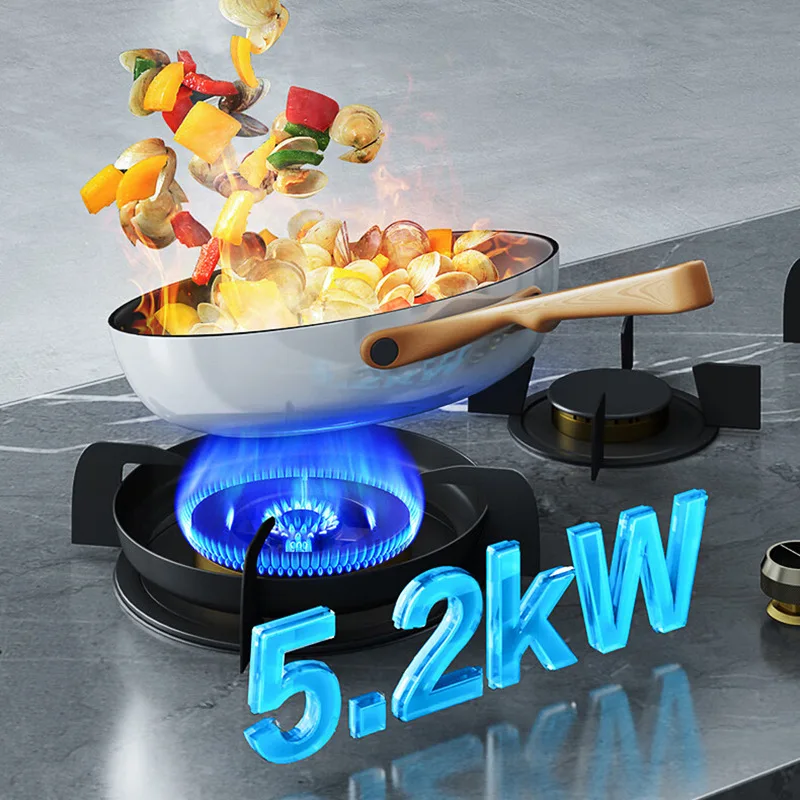 موقد كوارتز مدمج على سطح الطاولة، موقد غاز منزلي مخفي بثلاثة شعلات