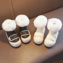 Warm Snow Boots New Fashion Girl Boots Simple Versatile Mid Length Boot Velvet Comfort Child Shoes Anti Slip Classic Girls Shoe