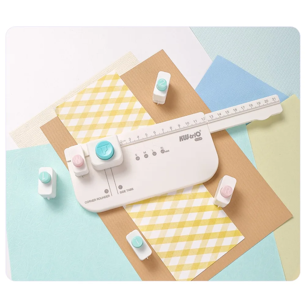 Portable ABS Tab Punch Board 4 Sizes 30/40/50/60mm Tab Puncher Compact Multi-Size Label Punch Scrapbooking