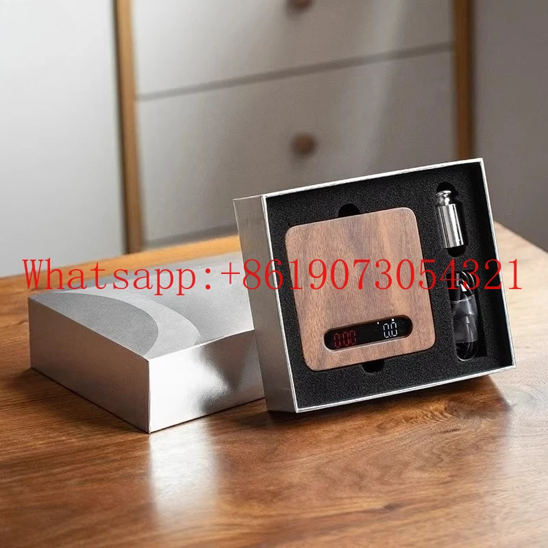 

Intelligent electronic scale Small solid wood Italian hand-brewed coffee scale Automatic timing accurate gram scale