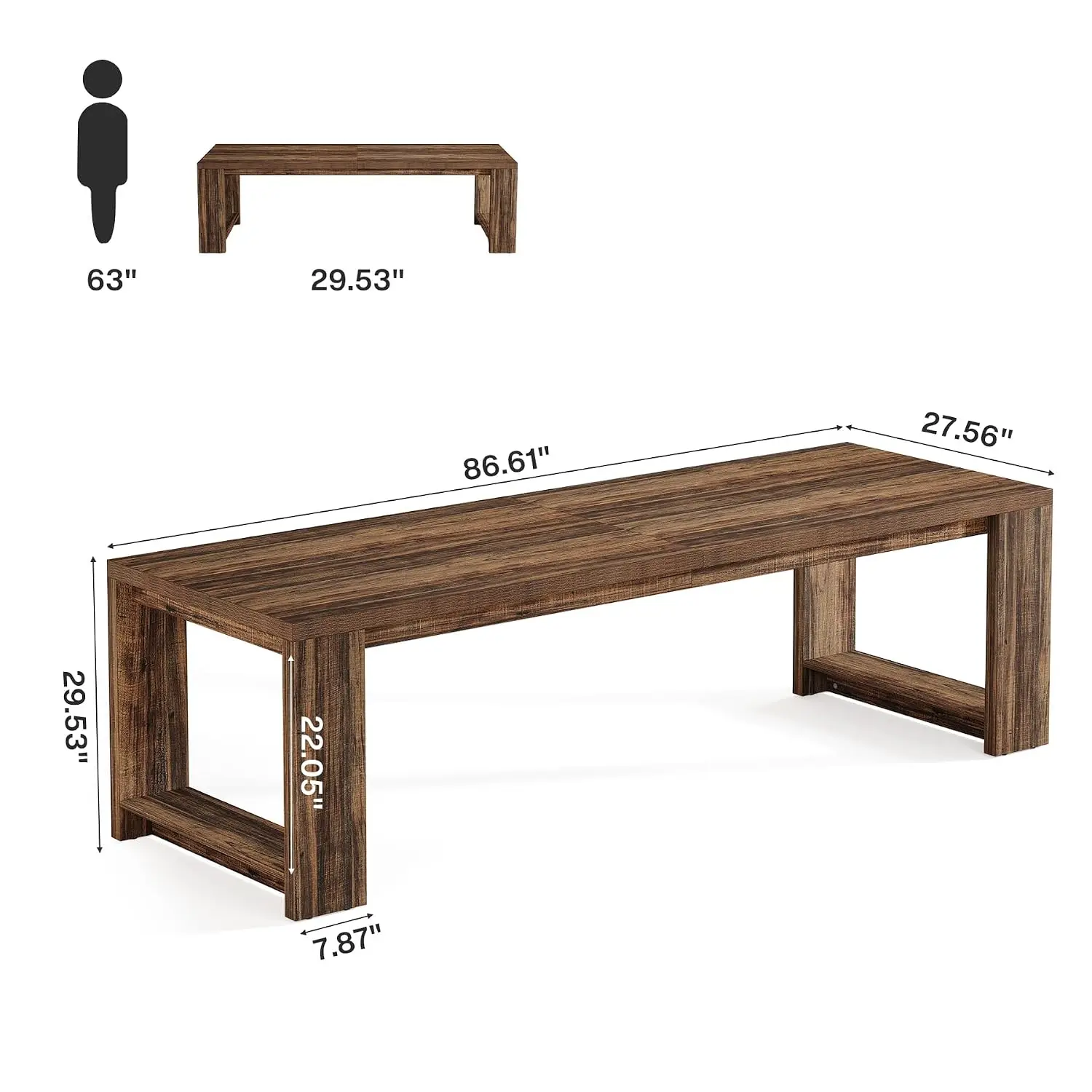 Extra Long 2 Person Desk, 86.6