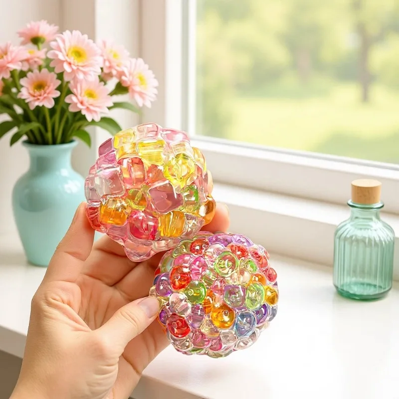 1-2PC Squishy Balls Ice Beads Stress Relief Toy Super Soft Sensory Fidget Toys for Adults Anxiety Relaxation Squeeze Gift