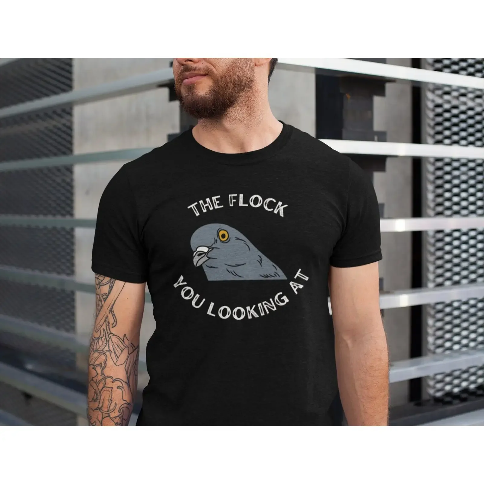The Flock Are You Looking At Unleash Pigeon Power with this Attitude Fueled T Shirt vintage Washed Slightly Soft