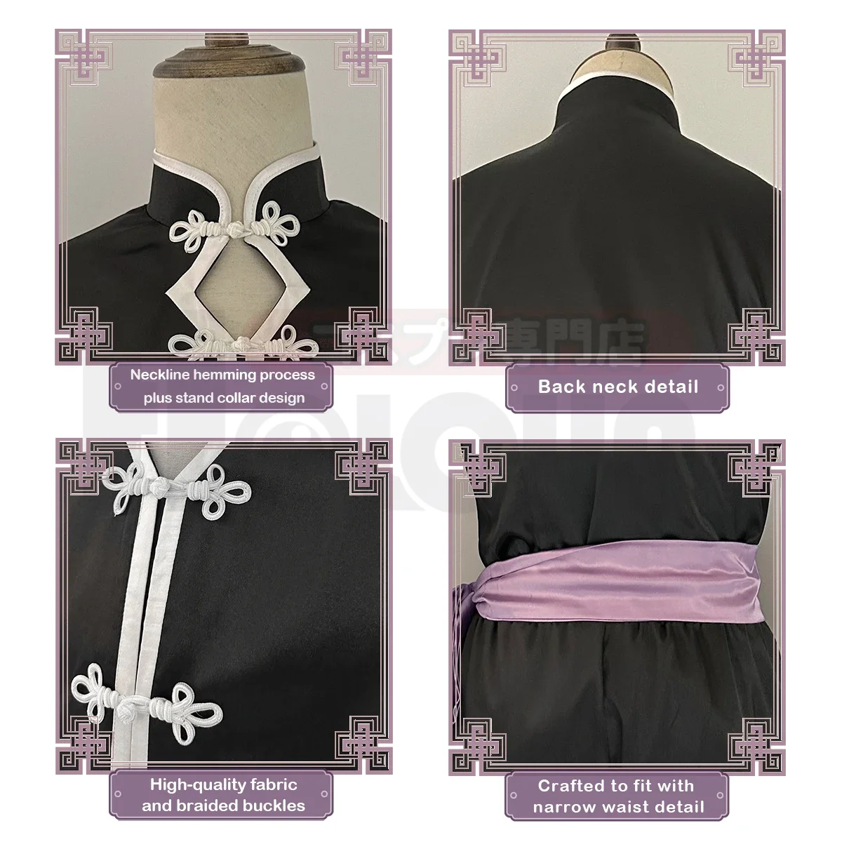 Cosplay azul bloqueio anime nagi cosplay china traje preto kung fu tang terno peruca rosa net fibras sintéticas tamanho ajustável festa