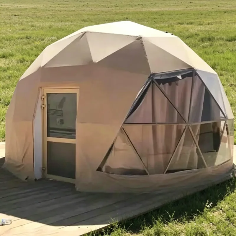 New Luxury Hotel Tent 7m Aluminum Alloy Frame 8m Honeycomb Glass Dome Outdoor Glamping Fireproof Geodesic Dome Tent OME