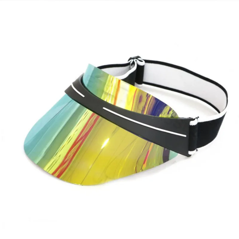 2022 Electroplating Lens UV Protection Adjustable Buckle Strap PC Fashion Colorful Visor Sun Hat Travel Beach Outdoor Sports Hat