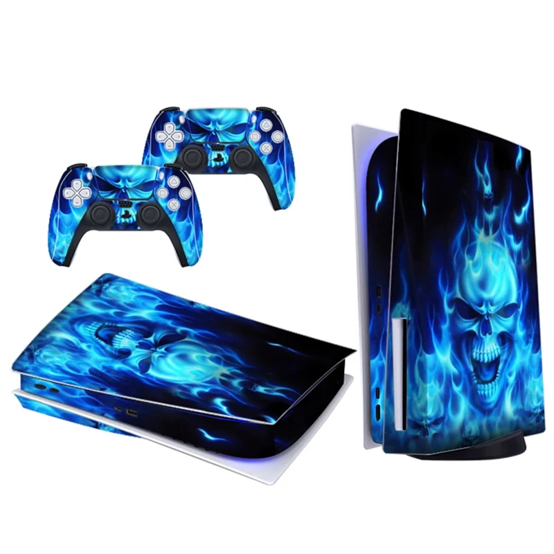 

Custom Skull Design PS5 Disc Skin Sticker Decal Cover for PS5 Standard Console & Controllers PS5 Disk Skin Sticker Vinyl