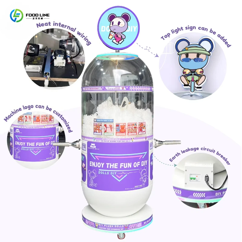 FL Stuffed Animal Automatic Cotton Filling Vending Machine Self-Service Toy Maker for Theme Park Shop