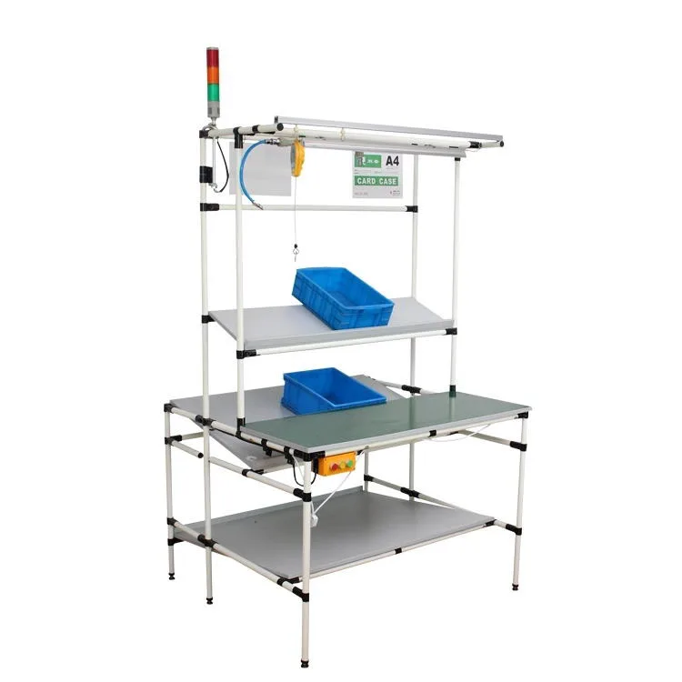 Professional custom aluminum assembly line table and workshop workbench