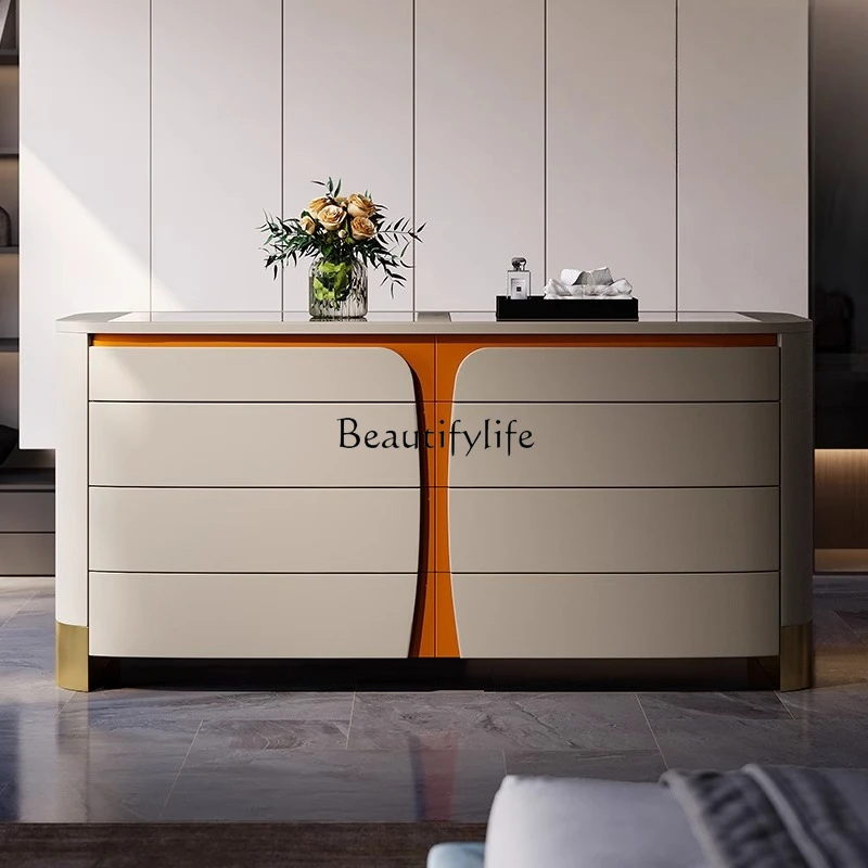 

03 Light luxury floor jewelry cabinet Italian high-end clothing drawer storage cabinet bedroom Nakajima