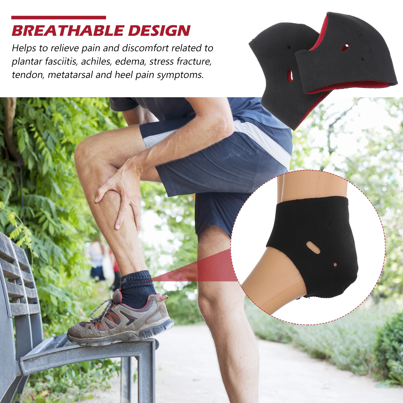 

2pcs Heel Protector Foot Arch Support Plantar Wrap Insole Comfortable Brace Pain Relief Ankle Therapy Foot Care Tool