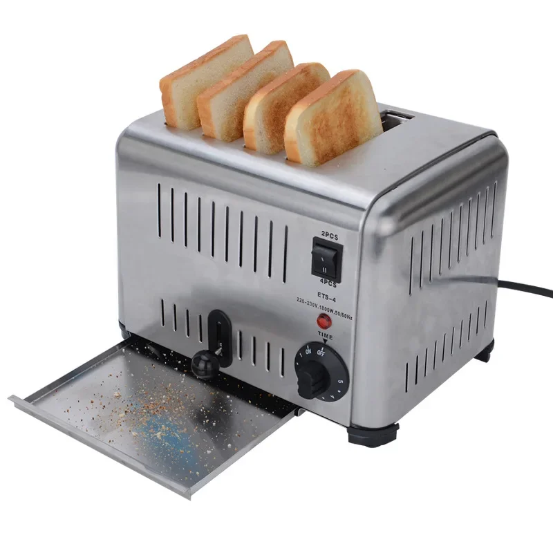 Four slice r commercial automatic one-button breakfast toaster heating