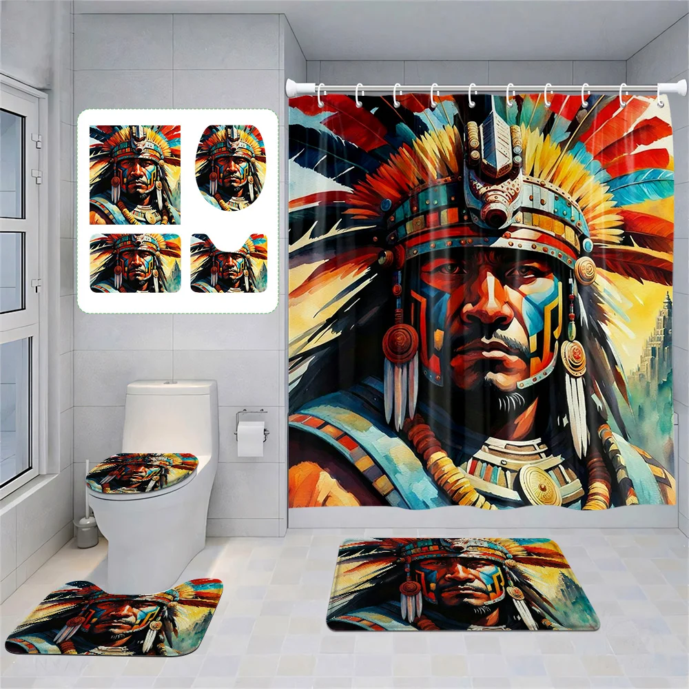 Home shower curtains bathroom Decora waterproof fabric non-slip bath mat water absorption curtain Modern Nordic Egypt pharaoh