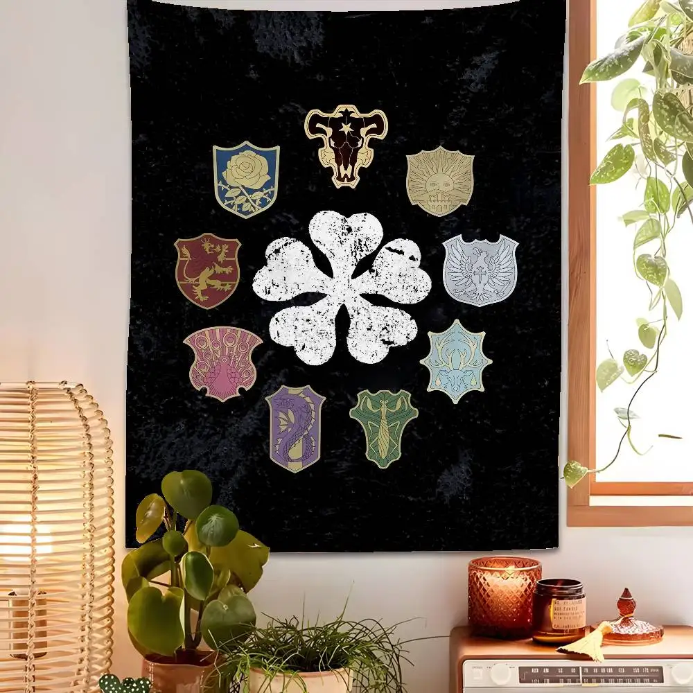 

Anime COOL Black C-CloverS Tapestry Bedroom Living Bar Garden Outdoor Microfiber Festival Decoration Background Art Banner