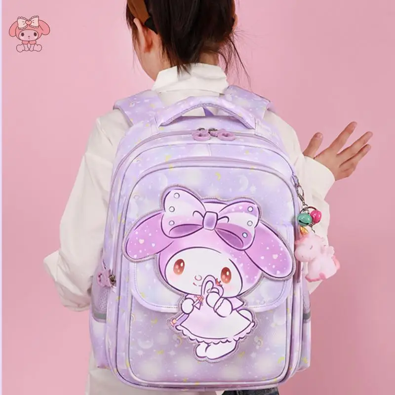 

Anime Cartoon Girl Kuromi My Melody New Kindergarten Schoolbag Kawaii Sanrio Fashion Spine Protection Casual Children Backpack
