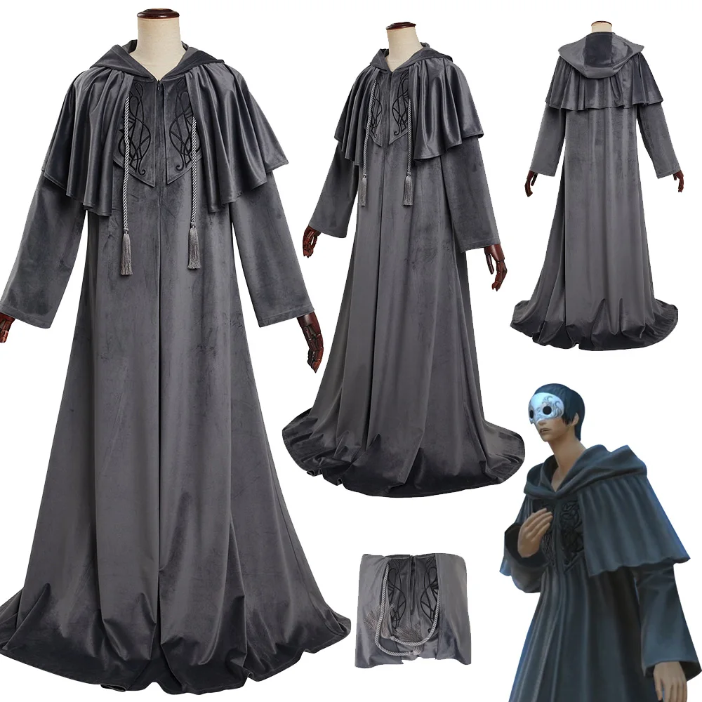 

Final Cosplay Fantasy XIV Emet Selch Cosplay Male Costume FF14 Cloak Cape For Men Adult Fantasia Halloween Carnival Party Suit