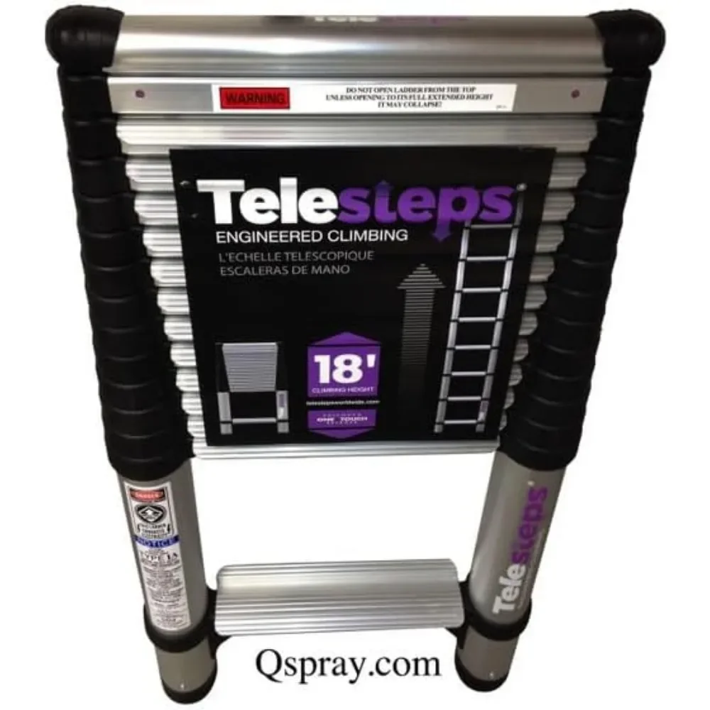 

Best Seller 1800EP Automatic Telescoping Ladder, 14.5 ft Extended Height, Up to 18 ft Reach, Wide Pro Step