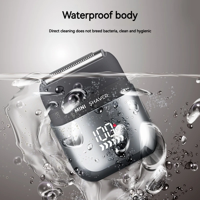 ماكينة حلاقة كهربائية صغيرة محمولة من MOTAWISH شاشة ديجيتال ذكية TYPE-C ماكينة حلاقة قابلة لإعادة الشحن ماكينة حلاقة رجالية ترددية