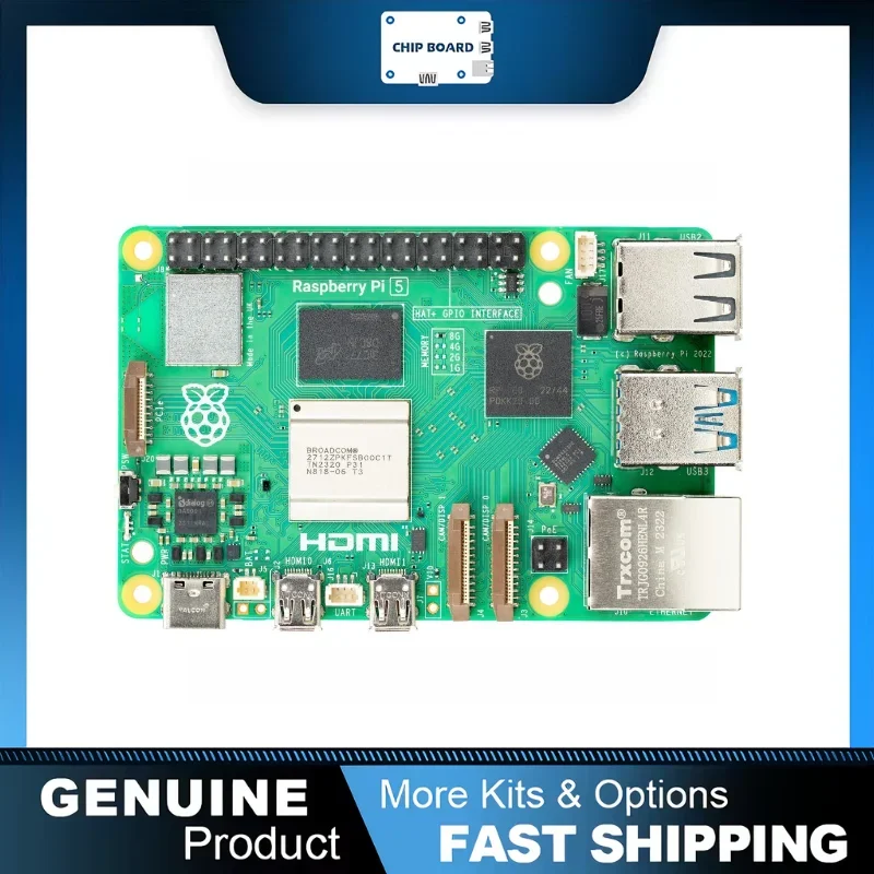 AeroPartsRaspberry Pi 5, Options For RAM, BCM2712 Processor, 2.4GHz Quad-core 64-bit Arm Cortex-A76 CPU, Built Using RP1 I/O Con
