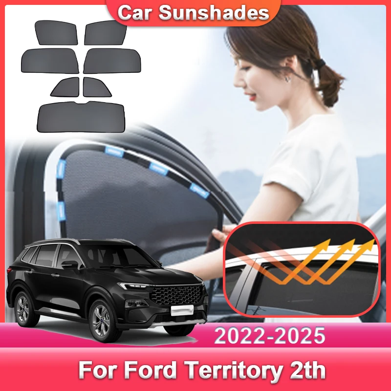 

Car Mesh Sun Shade For Ford Territory CX743MCA 2022 2023 2024 2025 Light blocking Curtains Privacy Heat insulation Accessories