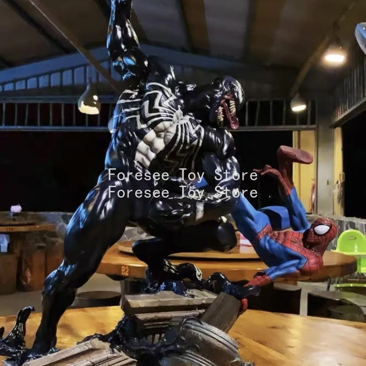 55 سنتيمتر فينوم معركة الرجل العنكبوت الشكل الأعجوبة أنيمي المحيطة الشكل جمع سطح المكتب زخرفة الزينة أفضل الهدايا للبنين