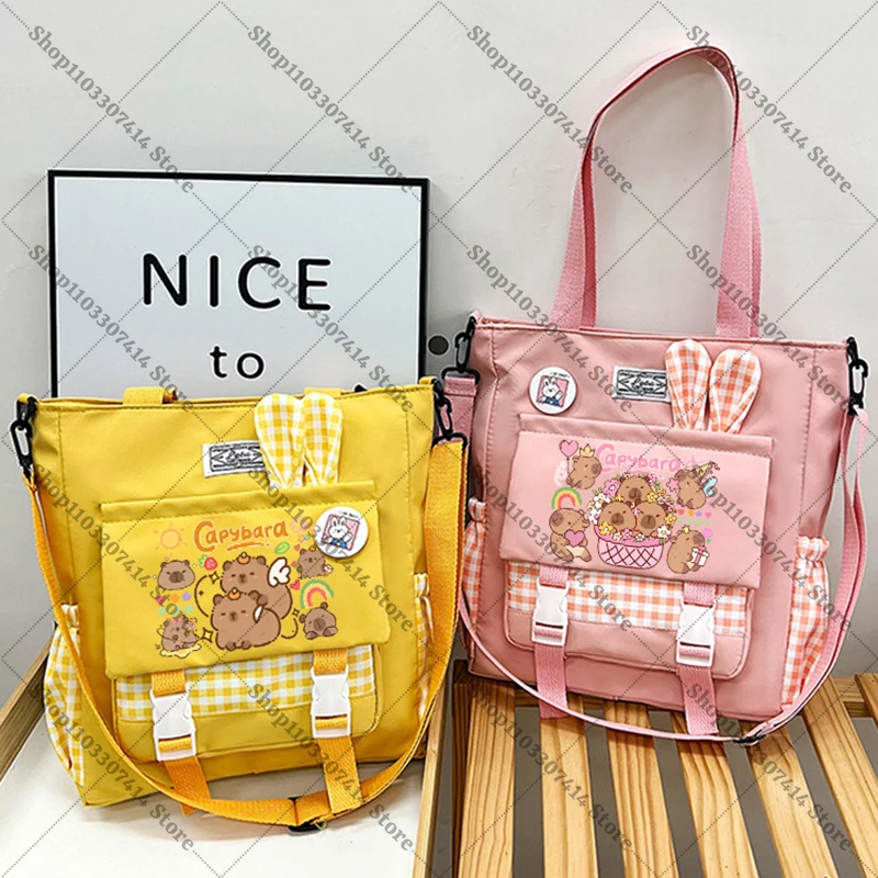 

Capybara Girl Cartoon Handbags Women Anime Fashion Tote Cute Printed Storage Pouch Kawaii Stationery Book Bag Birthday Gift 2026