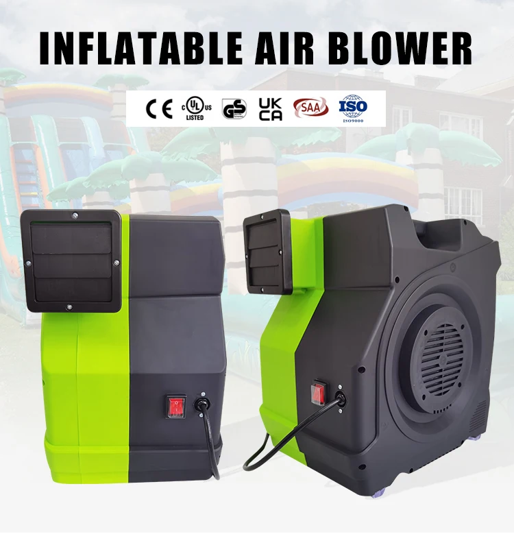 2HP Max High wind speed Inflatable air blower for big bounce house custom electric blower