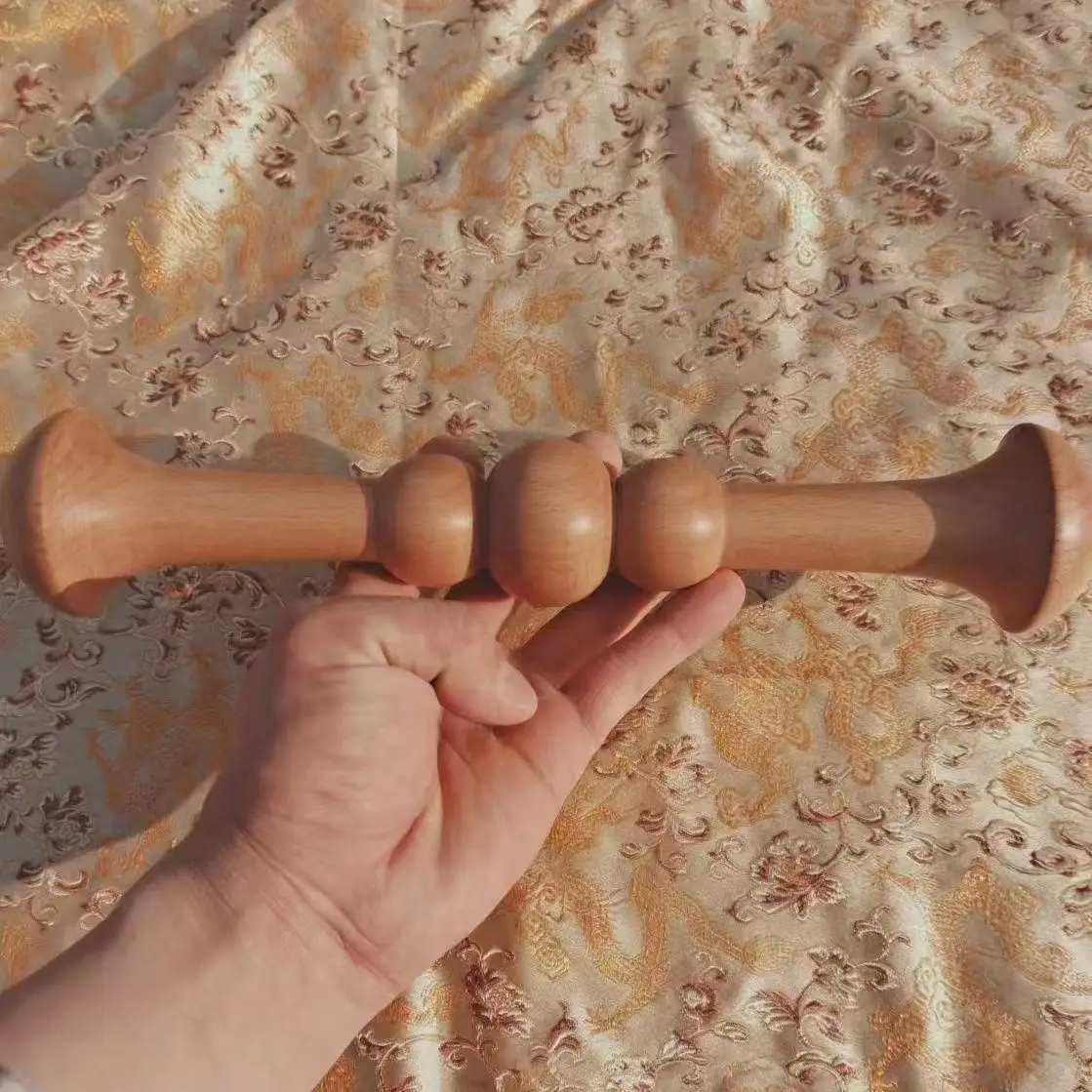 Wooden Tai Chi Ruler Roll Stick Solid Wood Tai Chi Stick Creative Wood Exercise Equipment