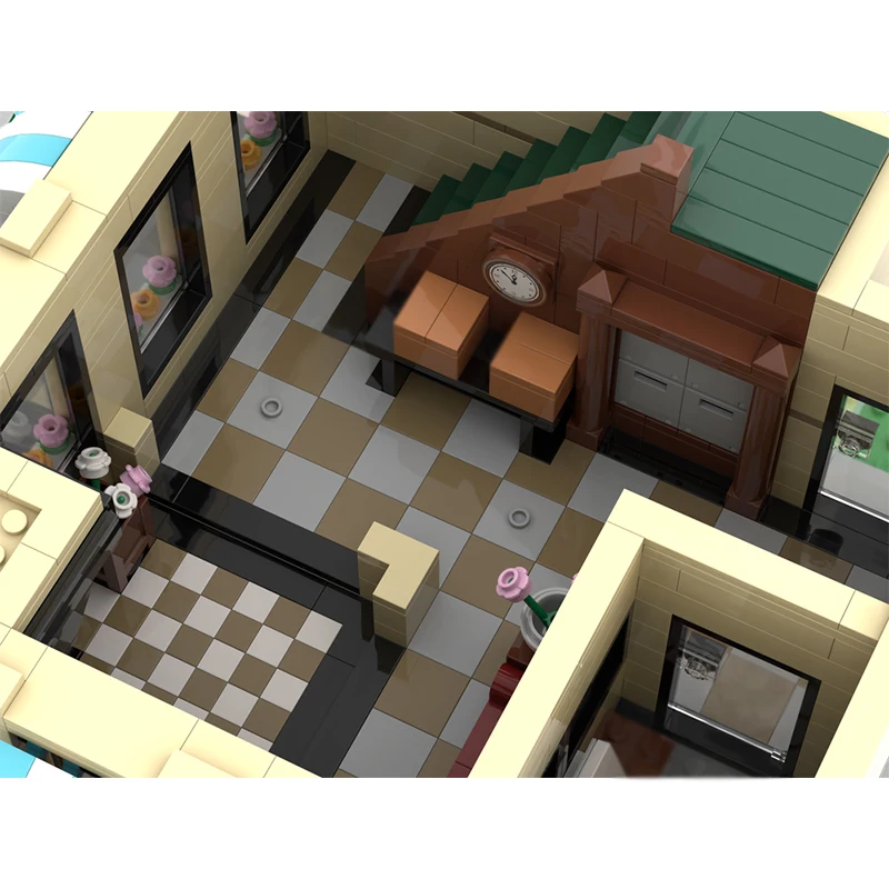 Model Ulicy Miejskiej MOC Klocki Konstrukcyjne Narożne Apartamenty Modułowa Technologia Prezenty Świąteczne Zestaw do Składania Zabawki dla Dzieci