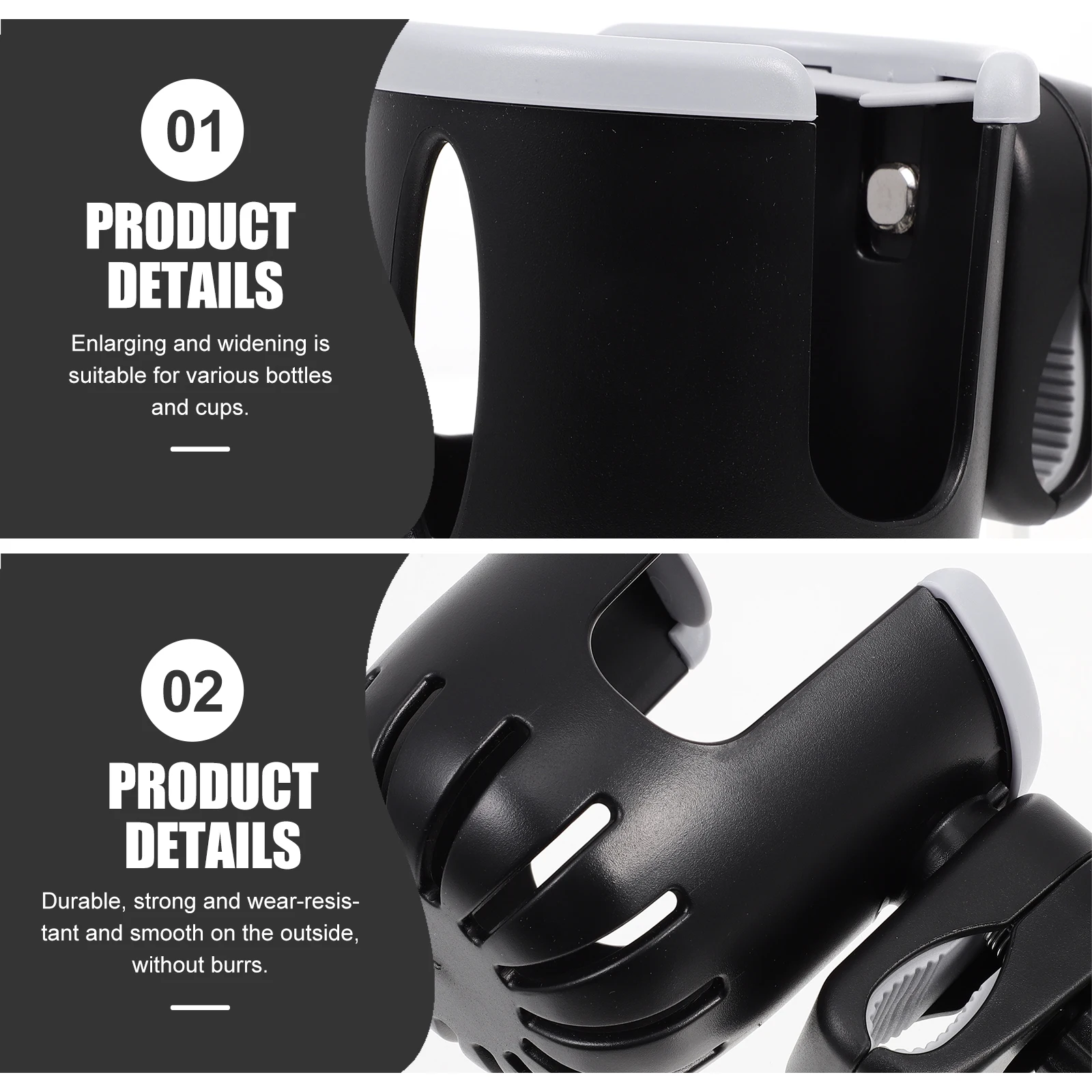 

Universal ABS Stroller Drink Holder Cup Scooter Water Milk Bottle Rack Pram Adjustable Round Mouth Fit Bikes Carts Stable Easy