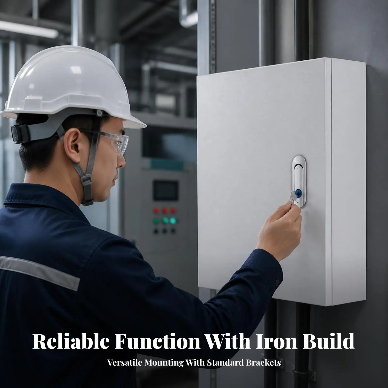 Indoor Electric Panel Wall Mounted Cabinet Iron Enclosure for Control Hardware with Secure Keyed Lock
