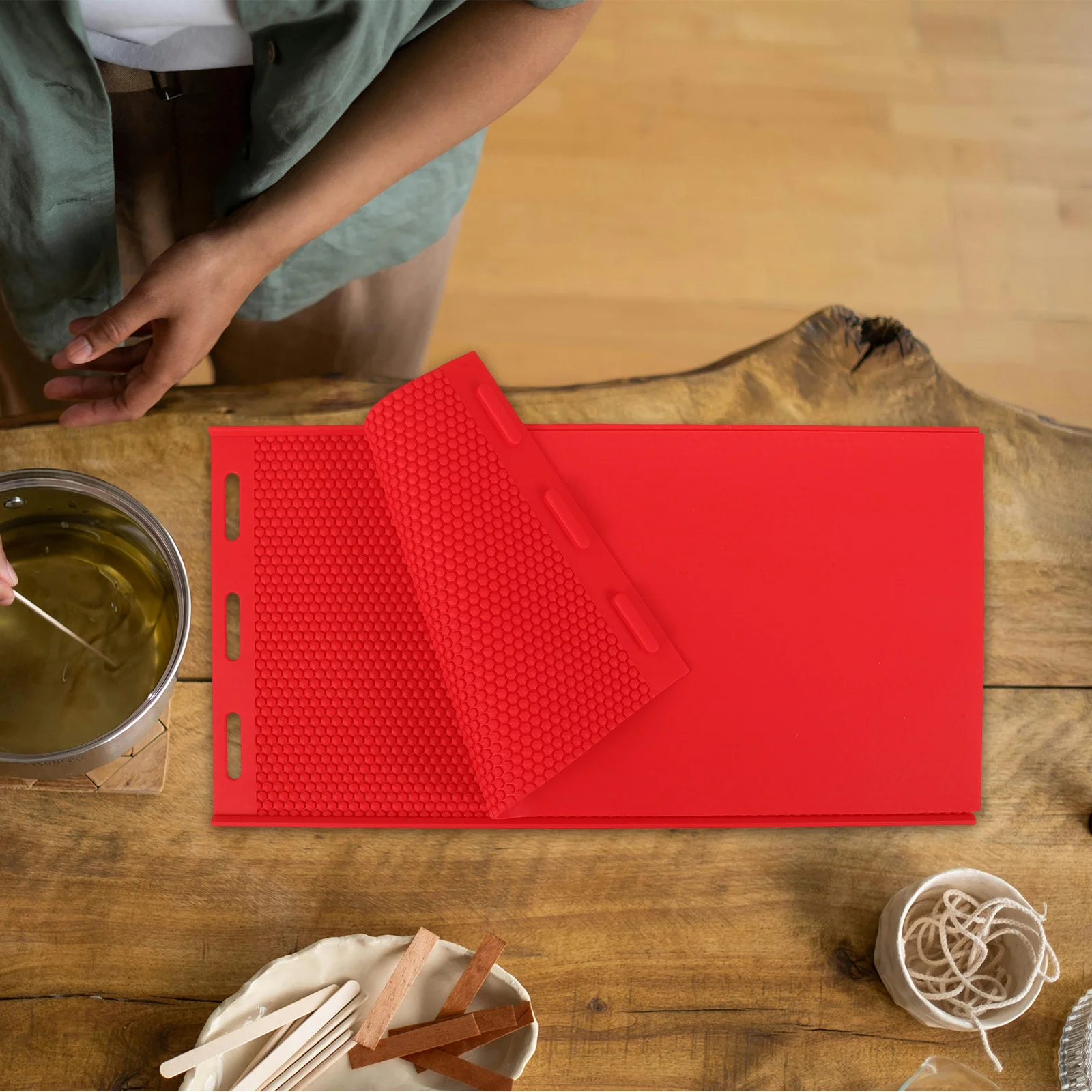 

Honeycomb Sheet Silicone Mold Durable Flexible Beeswax Making Supplies DIY Tool for Handmade Honeycomb Sheet Craft